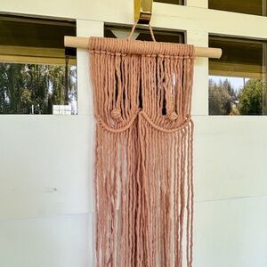Handmade “Boobie” Macramé Wall Hanging in Dusty Rose